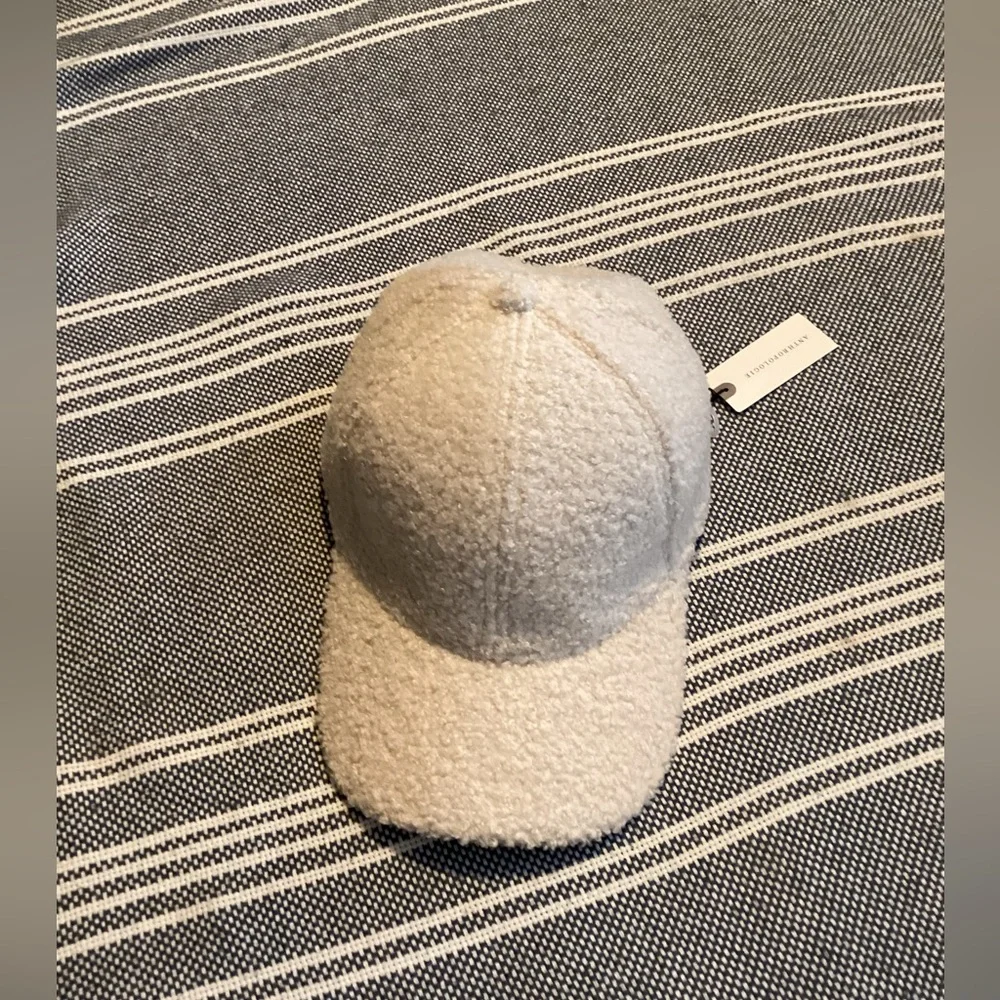 Anthropologie cream Teddy Sherpa baseball hat